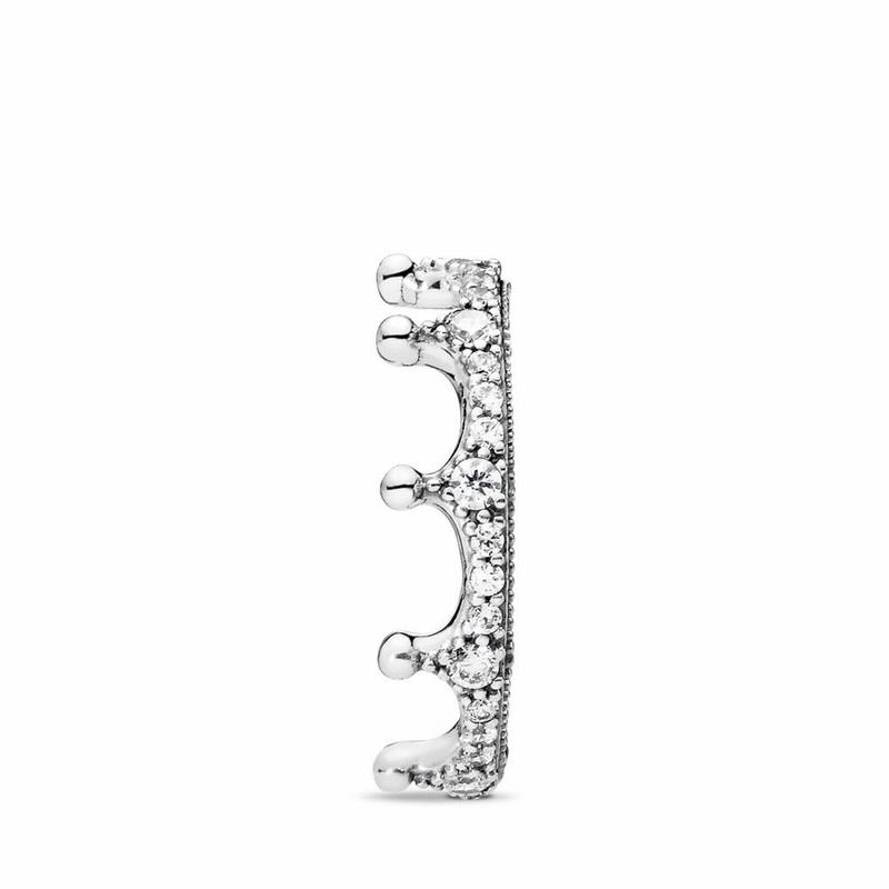 Pandora Clear Sparkling Crown Stackable Ring - Sterling Silver/Cubic Zirconia - Canada | WQ7509VM